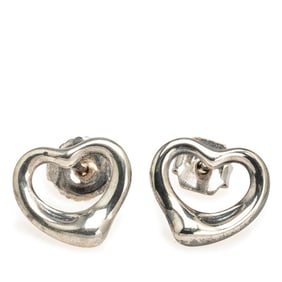 Tiffany & Co. Open Heart Earrings, SV925 Silver, Women's