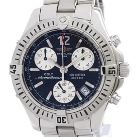 BREITLING Colt Chrono Ocean Steel Quartz Mens Watch A53350 Polished