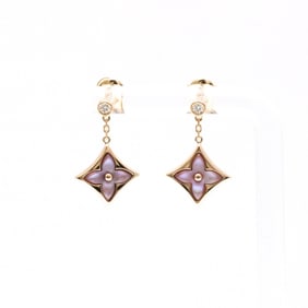 Louis Vuitton Color Blossom BB Star Ear Studs, Pink Gold, Pink Mother Of Pearl And Diamonds Q96667