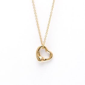 Tiffany Open Heart Necklace Pink Gold (18K) No Stone Men,Women Fashion Pendant Necklace (Pink Gold)