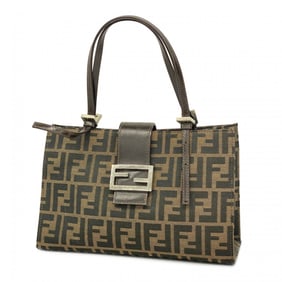 Fendi handbag Zucca nylon canvas brown ladies