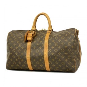 Louis Vuitton Boston Bag Monogram Keepall Bandouliere 45 M41418 Brown Men's Women's