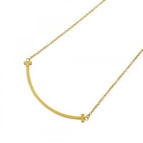 Tiffany Necklace T Smile K18YG Yellow Gold Ladies