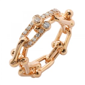 Tiffany Ring Hardware Small K18PG Pink Gold Diamond 0.26ct Size 8.5 Ladies