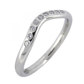 Tiffany ring, curved band, 9PD, Pt950, platinum, diamond, size 9, ladies