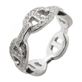 Hermes Ring Chaine d'Ancre Anchaîne Pavé K18WG White Gold Diamond #50 Men's Women's