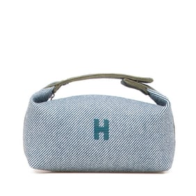 Hermès Bride A Black PM Handbag Pouch Navy Khaki Toile Officier Women's HERMES