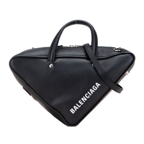 Balenciaga Triangle Duffle Handbag/Shoulder Bag 2WAY 476975 Black Leather Women's BALENCIAGA