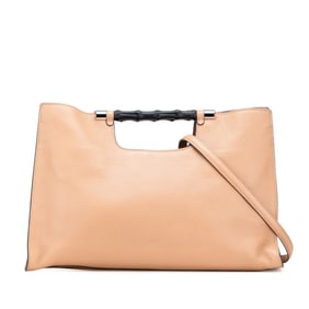 Gucci Bamboo Handbag/Shoulder Bag 2WAY 370829 Beige Leather Women's GUCCI