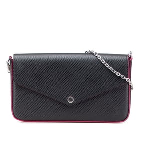 Louis Vuitton Epi Pochette Felicie Chain Shoulder Bag M64579 Noir Hot Pink Leather Women's LOUIS