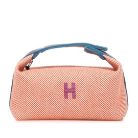 Hermès Bride A Black PM Handbag Pouch Red Blue Toile H Women's HERMES