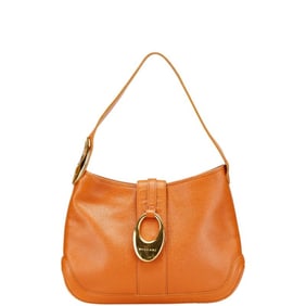 BVLGARI One-Shoulder Bag Orange Terracotta Leather Women's
