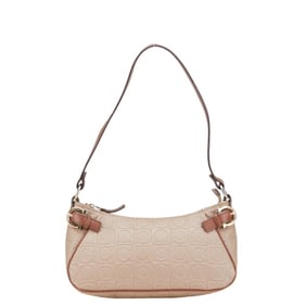 Salvatore Ferragamo Gancini handbag in brown leather for women.