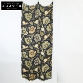 LOUIS VUITTON Graffiti Flower Silk Scarf, Green, Women's