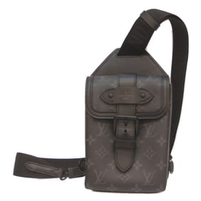LOUIS VUITTON M45912 Monogram Eclipse Saumur Sling Bag, Black, Men's