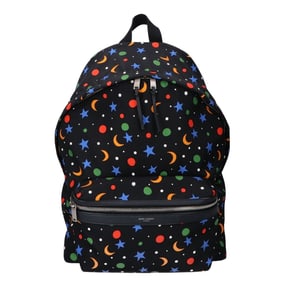 SAINT LAURENT 534967 All-Over Print City Backpack/Daypack in Black and Multicolor for Men