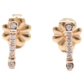 TIFFANY & Co. 750 Diamond Fleur-de-Lis Stem Earrings in Yellow Gold for Women