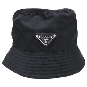 PRADA 1HC137 2DMI Re-Nylon Bucket Hat, Size M, Black, Men's