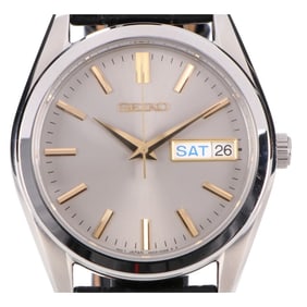 SEIKO 25090310009310 SBTH017 6N53 EDIFICE x HIROB Exclusive Day-Date Quartz Watch, Silver, Men's