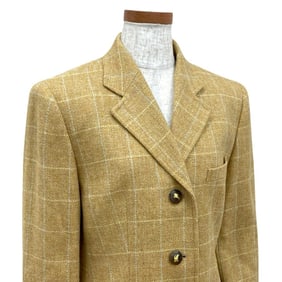 Burberry's Vintage Shadow Horse Button Wool Suit, Size 40, Women's, Beige, 12172