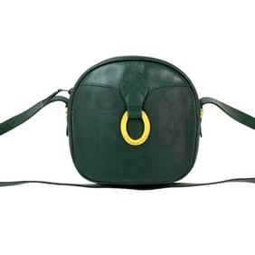 Christian Dior Vintage Trotter Logo Hardware Leather Shoulder Bag/Pochette Green 15994