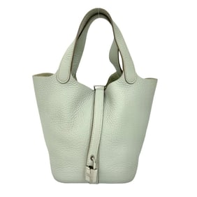 ?Q engraved HERMES Picotin Lock PM Taurillon Clemence leather handbag/mini tote bag, gray, 71795