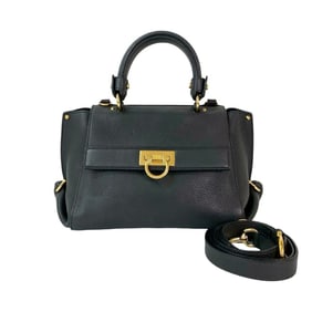 Salvatore Ferragamo Gancini logo hardware leather 2-way shoulder bag/handbag gray 14500