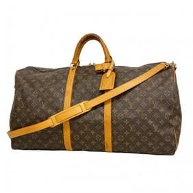 Louis Vuitton Monogram Keepall Bandouliere 60 Boston Bag M41412 Brown Men's and Women's