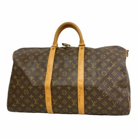 Louis Vuitton Monogram Keepall Bandouliere 50 Boston Bag M41416 Brown Men's and Women's
