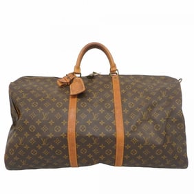 Louis Vuitton Monogram Keepall Bandouliere 60 Boston Bag M41412 Brown Men's and Women's