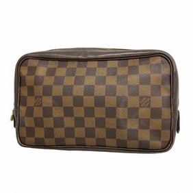 Louis Vuitton Damier True Toilet Pouch N47623 Ebene Women's