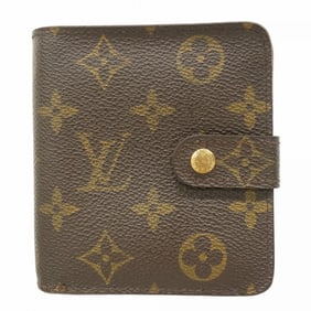 Louis Vuitton Monogram Compact Zip Wallet M61667 Brown Women's