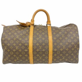 Louis Vuitton Monogram Keepall 55 Boston Bag M41426 Brown Men's and Women's