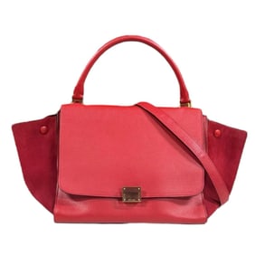 Celine Trapeze Shoulder Bag in Red Leather for Women, CELINE 2-Way