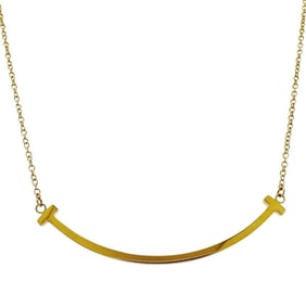 Tiffany T Smile Necklace, 18k gold, for women, TIFFANY & Co.