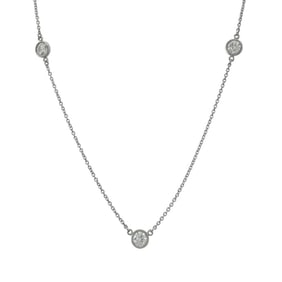 Tiffany & Co. By the Yard approximately 0.17ct necklace in platinum with diamonds. Women's. TIFFANY