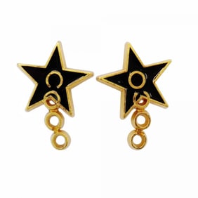 Chanel COCO Star Earrings in GP-Plated Gold and Black for Women (P1351284)