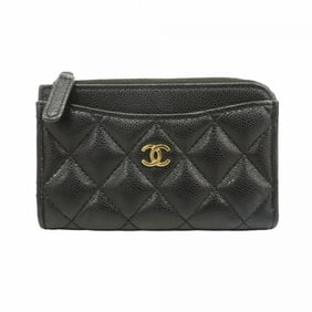 Chanel Wallet/Coin Case Matelasse Caviar Leather Black Women's P1532876