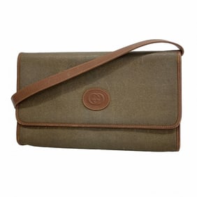 Gucci Shoulder Bag, Old 004 084 0289, Canvas, Brown, Khaki, Women's