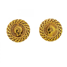 Chanel Mademoiselle Circle Earrings in GP Plated Gold for Women
