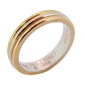 Cartier Ring, Three-Color, 18K Yellow Gold, White Pink #50, Women's