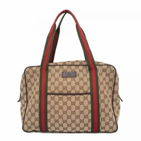 Gucci GG Canvas Sherry Line Handbag 189753 Brown Women's