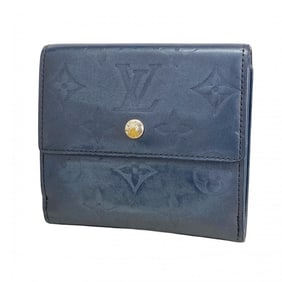Louis Vuitton Monogram Matte Wallet Porte-Monnaie-Vieux Carte Credit M65115 Blue Women's