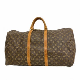 Louis Vuitton Monogram Keepall Bandouliere 60 Boston Bag M41412 Brown Men's and Women's