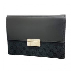 Gucci GG Canvas Clutch Bag 018 1613 Leather Black Men's