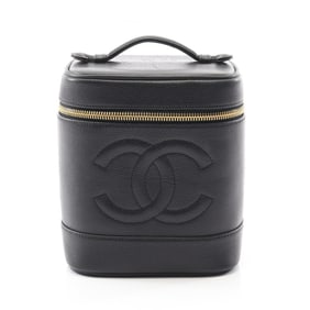 CHANEL Coco Mark Handbag, Leather Calfskin (Cowhide), Women's, Black, A01998