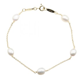Tiffany & Co. Pearl by the Yard Bracelet, 18K Yellow Gold with Pearl, Women's, and White