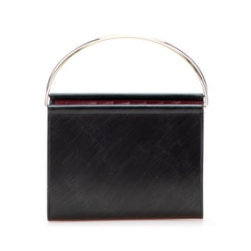 Cartier Trinity Handbag Wallet Bag Black Gold Plated Leather Women's CARTIER