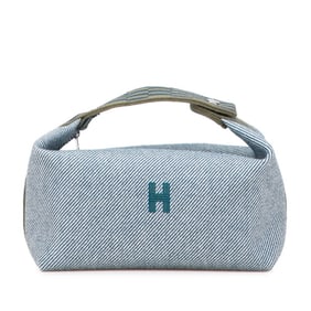 Hermès Bride A Black GM Handbag Pouch Navy Khaki Toile Officier Women's HERMES