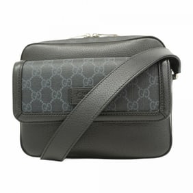 Gucci GG Supreme Leather Shoulder Bag, Black, Men's